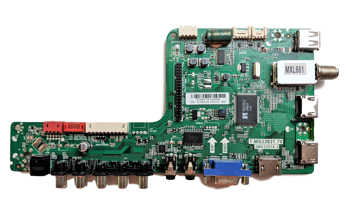 02-MB3393-CWS004 Sanyo Main Board, T.MS3393T.78, 3MS3393X-3, DP55D44