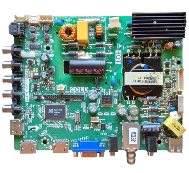 02-SLS39A-C005002 Sanyo Main Board/Power Supply, TP.MS3393T.PB79, 3MS3393X-2, B15051930, FW42D25T