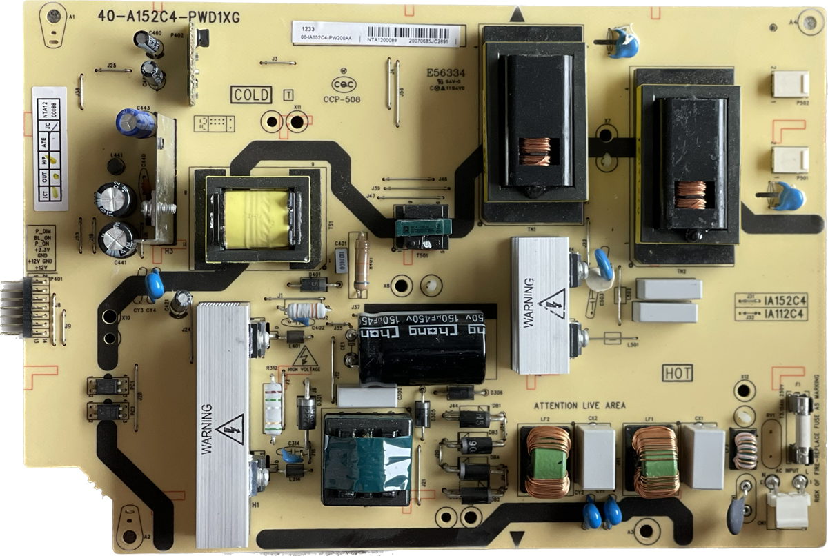 08-IA152C4-PW200AA TCL TV Module, Power Supply, 40-A1524C4-PWD1XG, L42FHDE30