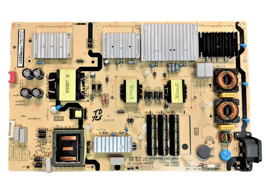 08-L402WA4-PW200AB TCL Power Supply, 40-L402H8-PWD1CG, 75S425, 75S421