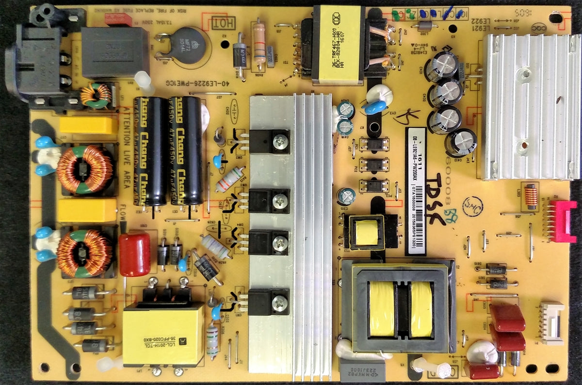 08-LE921A6-PW200AX TCL Power Supply, 40-LE9226-PWE1CG, 55UP120, 55UP130, 50UP120