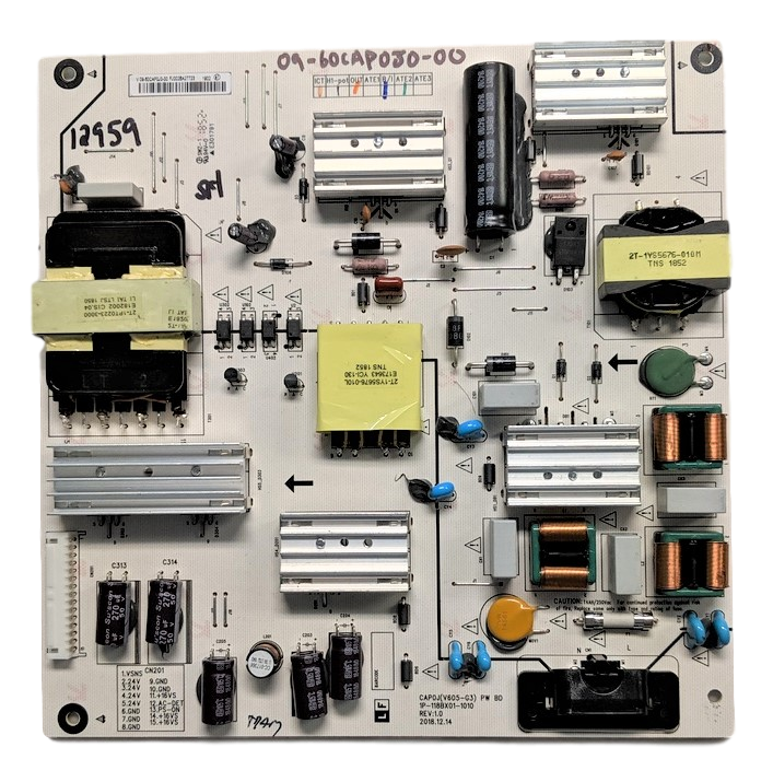 09-60CAP0J0-00 Vizio Power Supply, CAPOJ (V605-G3), 0160CAPOJ100, IP-0191500-4011, V605-G3, V605-G3 LFTRYRKV