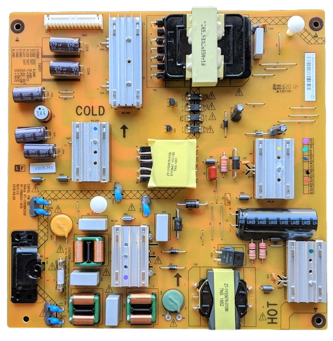 09-60CAP0M0-00 Vizio Power Supply, 09-60CAP0M0-00, 09-60CAP0M0-01, 1P-1198X01-1010, 4T-C60BK2UD, V605-H3