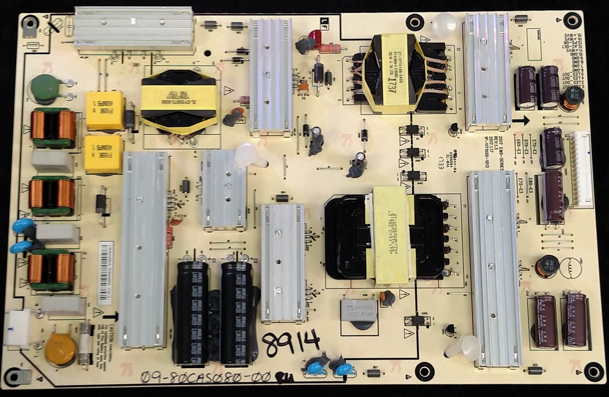 09-80CAS080-00 Vizio Power Supply, 1P-1166X00-1011, 1P-1171X00-1013, E80-E3, E75-E3
