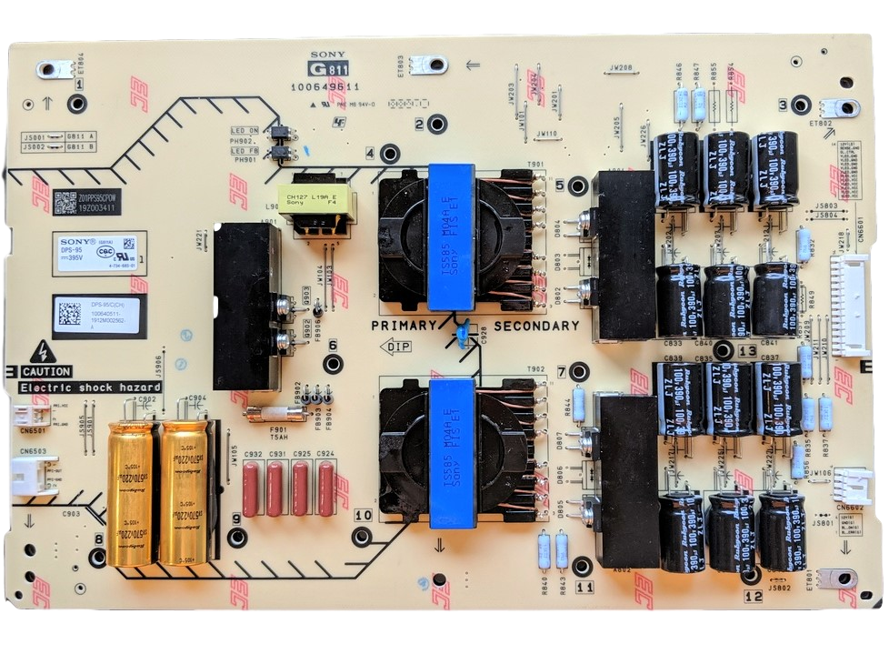 1-006-405-11 Sony Power Board, 100649611, G811, DSP-95, XBR-85X950H