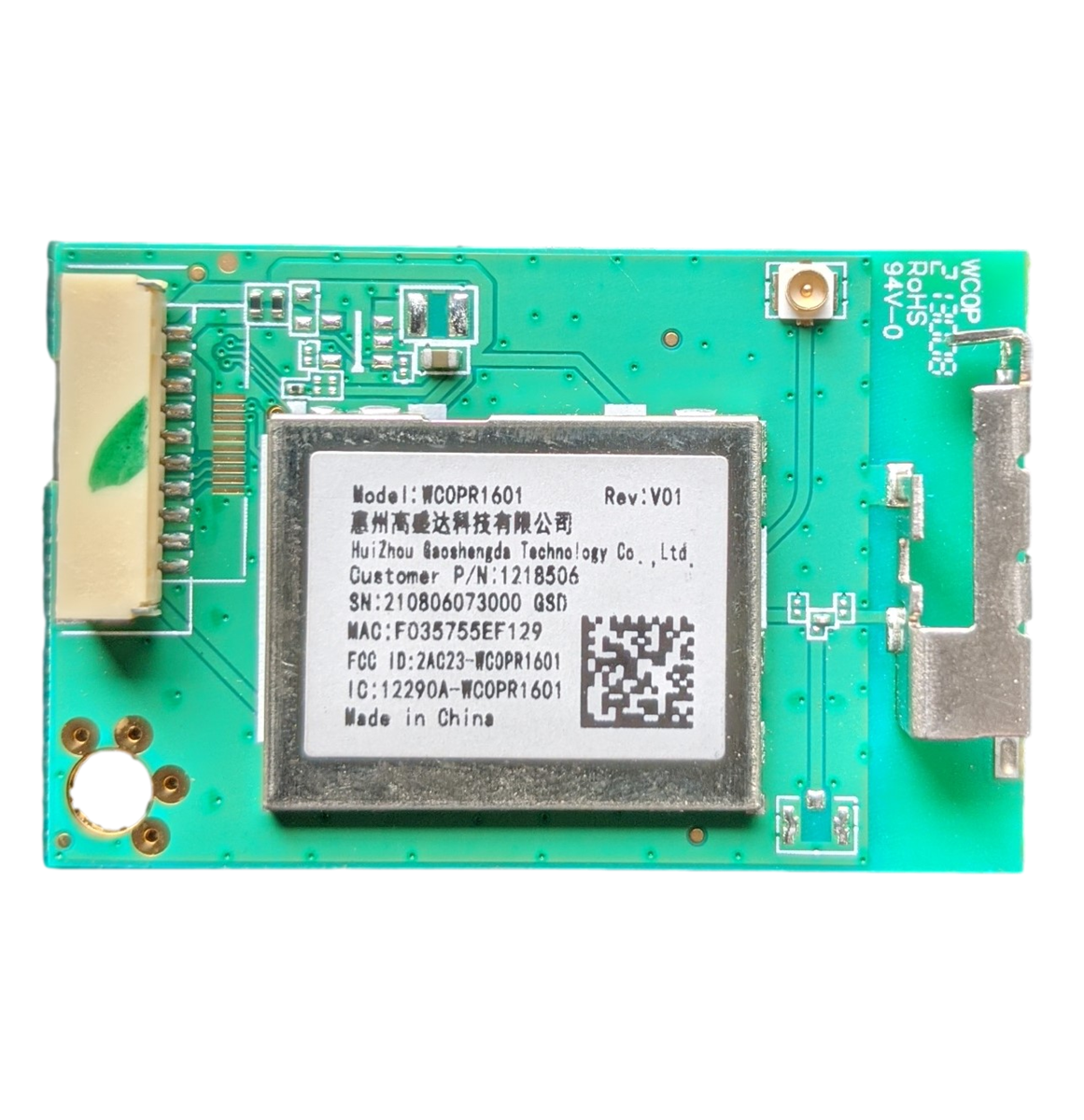 1218506 Hisense WiFi, WCOPR1601, 43H4F