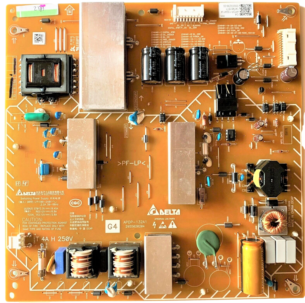 147461611, 1-474-616-11 Sony Power Supply, APDP-132A1, APDP-132A1A, XBR-75X850C