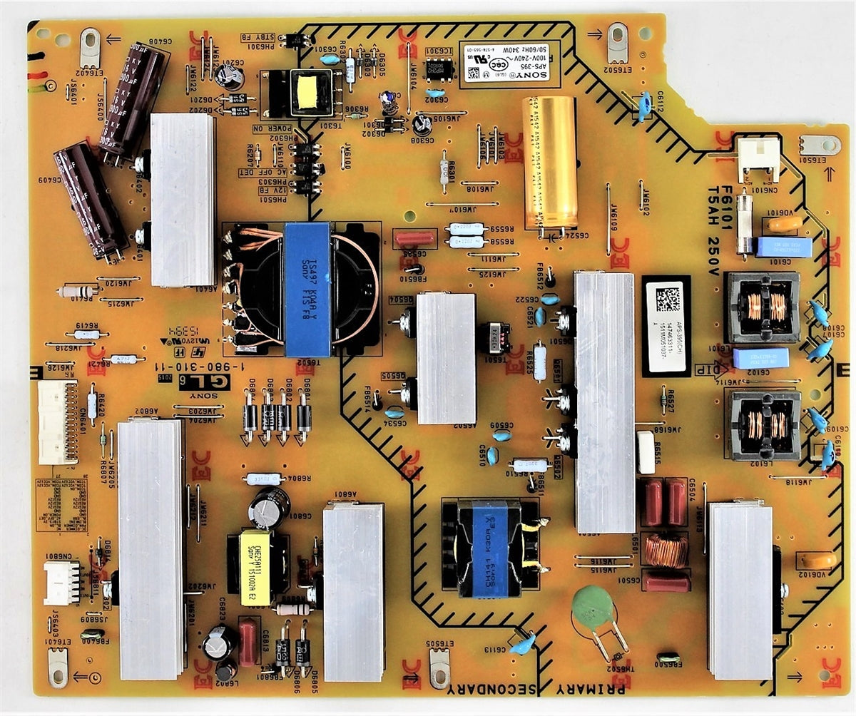 147463321, 1-474-633-21 Sony Power Supply, GL6, APS-395B(CH), 1-980-310-21, APS395B, XBR-65X755D, XBR-65X757D, XBR-65X750D, XBR-65X810C, XBR-55X700D, XBR-55X707D, XBR-55X705D, XBR-55X810C, XBR-49X700D, KD-55X7000D
