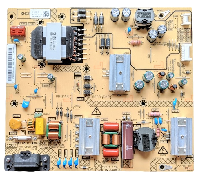 1T920000800 Toshiba Power Supply, FSP146-2FS01, 50LF621U21 Power Supply, 02-1T92000800, 90C1461000, 20W002801, 50LF621U21