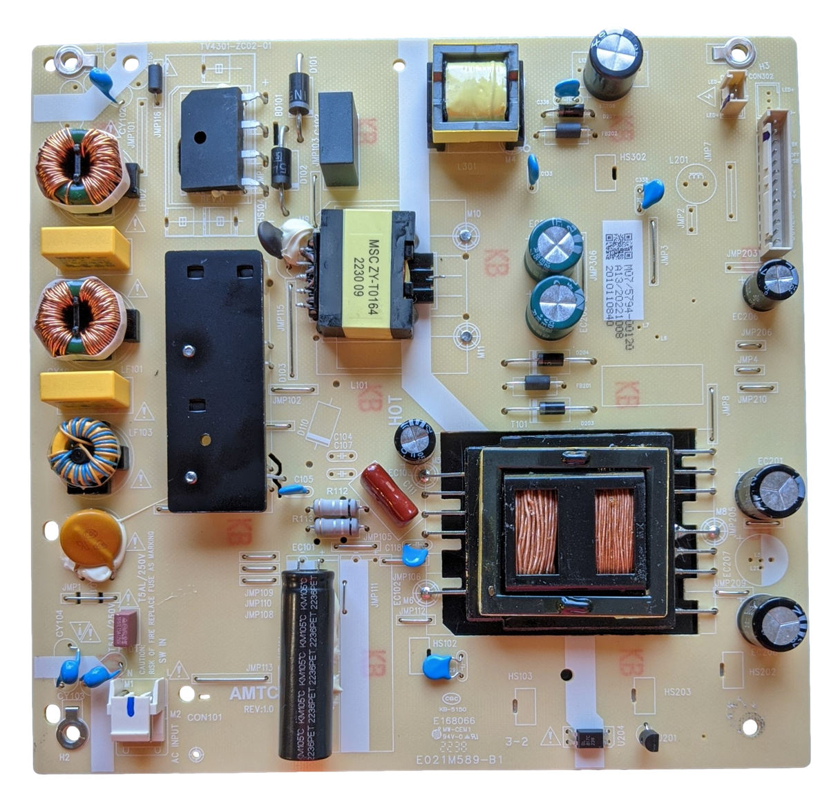20221008 JVC Power Supply, 2010110840, TV4301-ZC02-01, LT-50MAW625