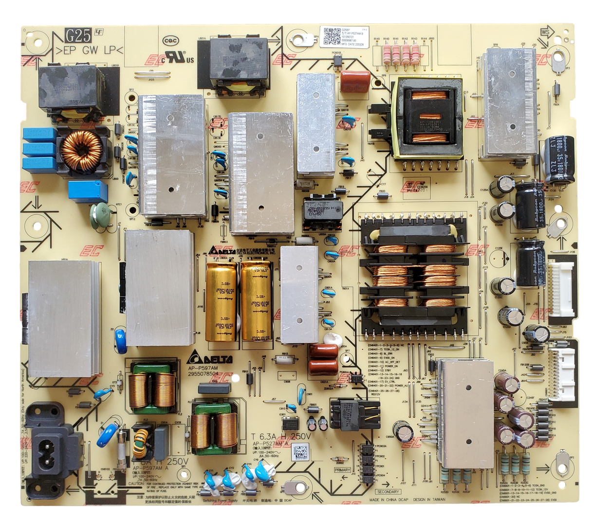 1-013-507-21 Sony Power Supply, 101350721, AP-P527AM B, 2955076504, XR-55A80K, XR-55A80L