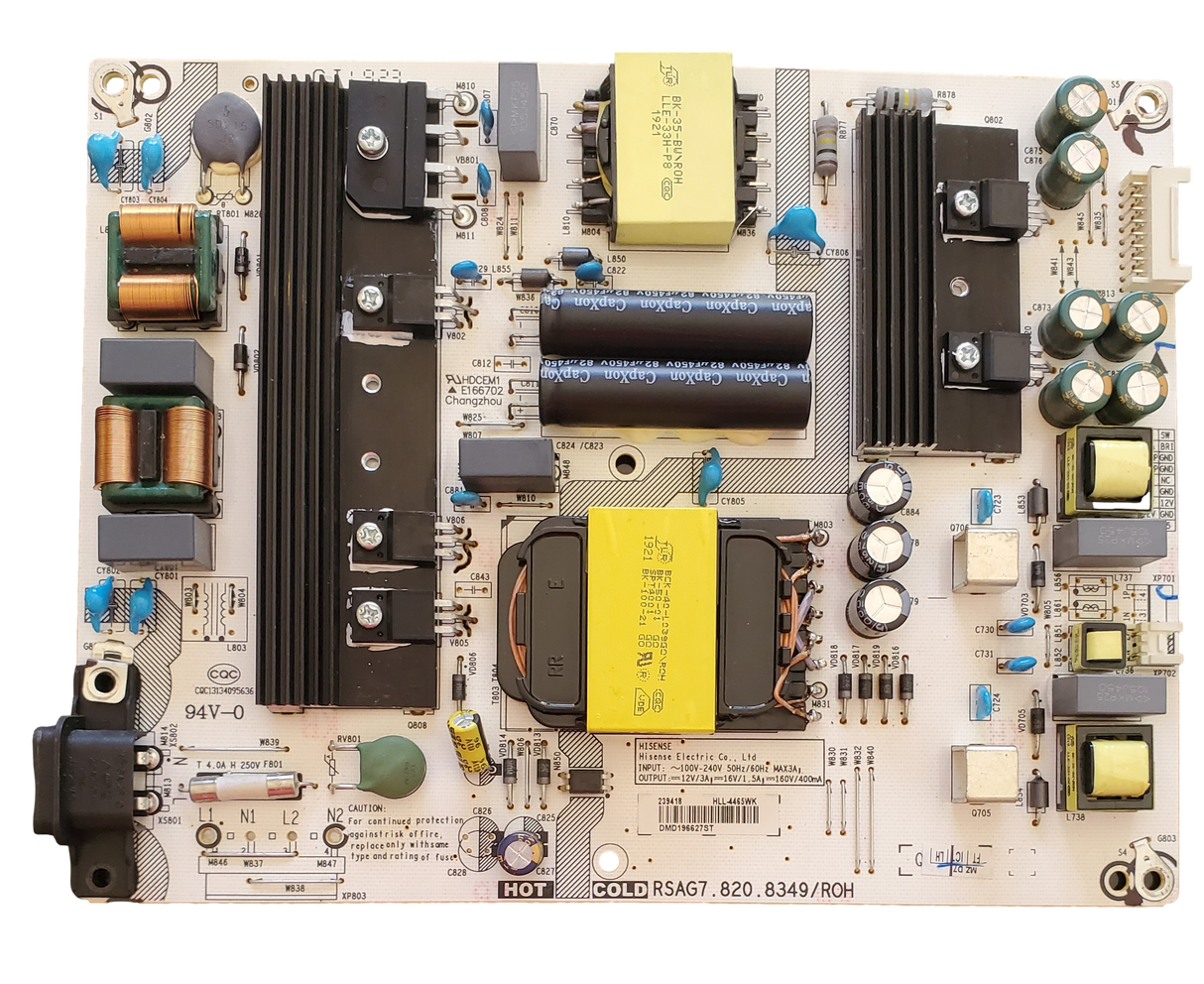 239418 Sharp/Hisense Power Supply, HLL-4465WK, RSAG7.820.8349/ROH, LC-58Q7370U, 58R6E, LC-58Q7380U, 58H6550E, LC-58Q620U, 58R7E1, LC-58Q7370, LC-58Q7330U
