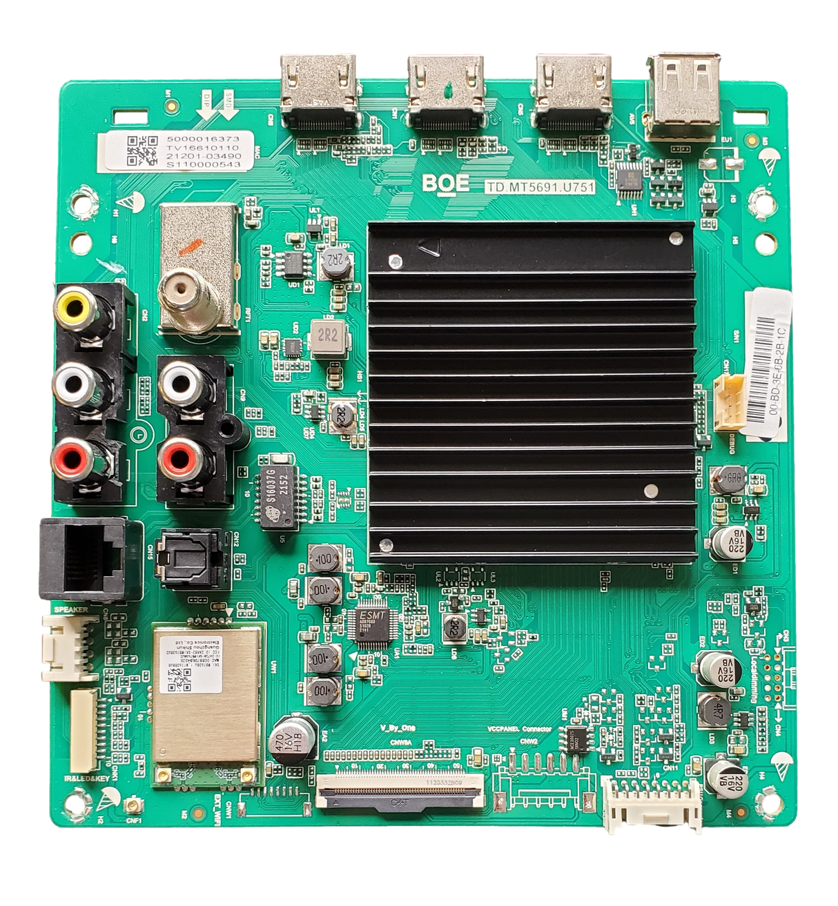 21201-03490 Vizio Main Board, TD.MT5691.Y751, 00-BD-3E-6B-34-00, V755-J04