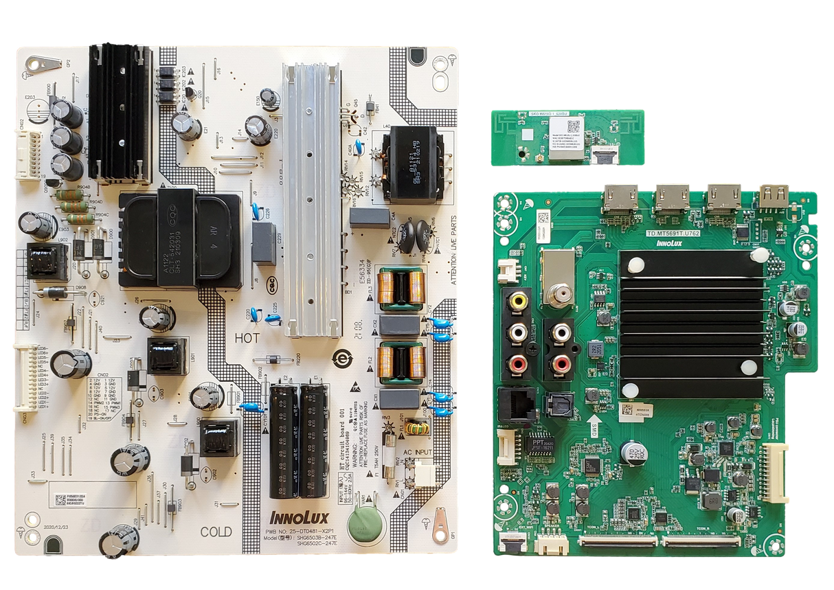 M65Q6-J09 Vizio TV Repair Parts Kit, 6M03A0005M00J Main Board, 6M04B0004U000 Power Supply, 6M01B00013000 Wifi, M65Q6-J09