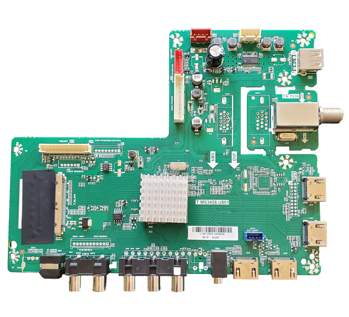 AE0010804 RCA Main Board, T.MS3458.U801, L18073555, AE0010804, RTU6549-C