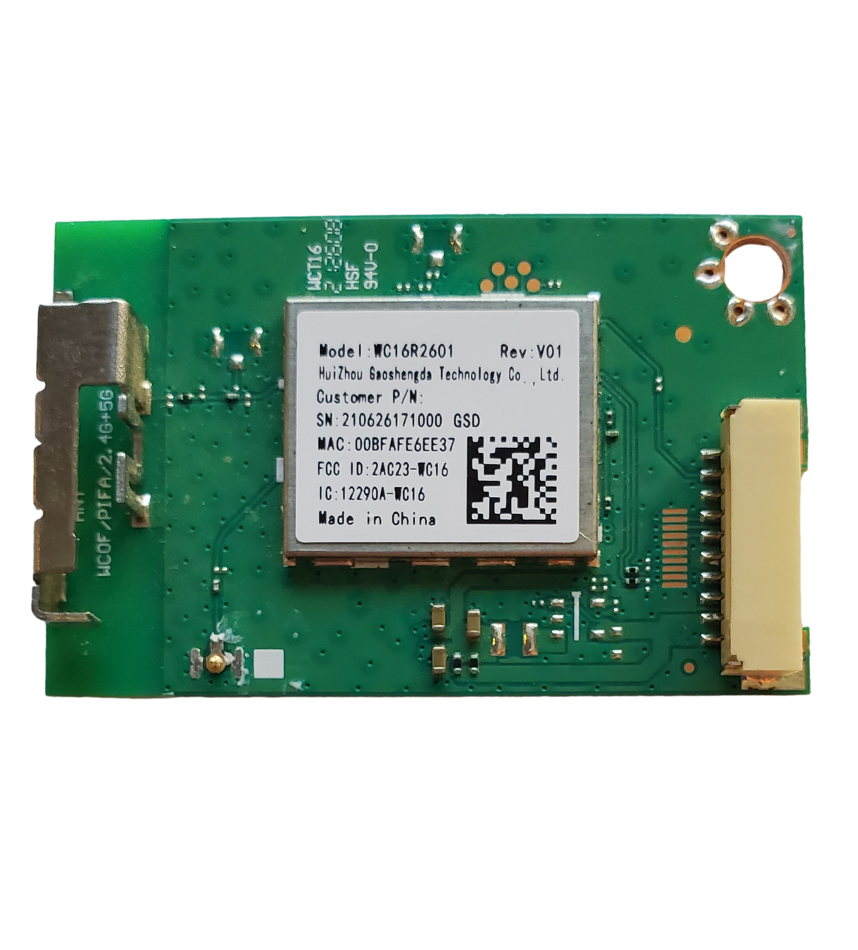 WC16R2601, Onn Wi-Fi Board, 368GAAWF735GSD, 100012586