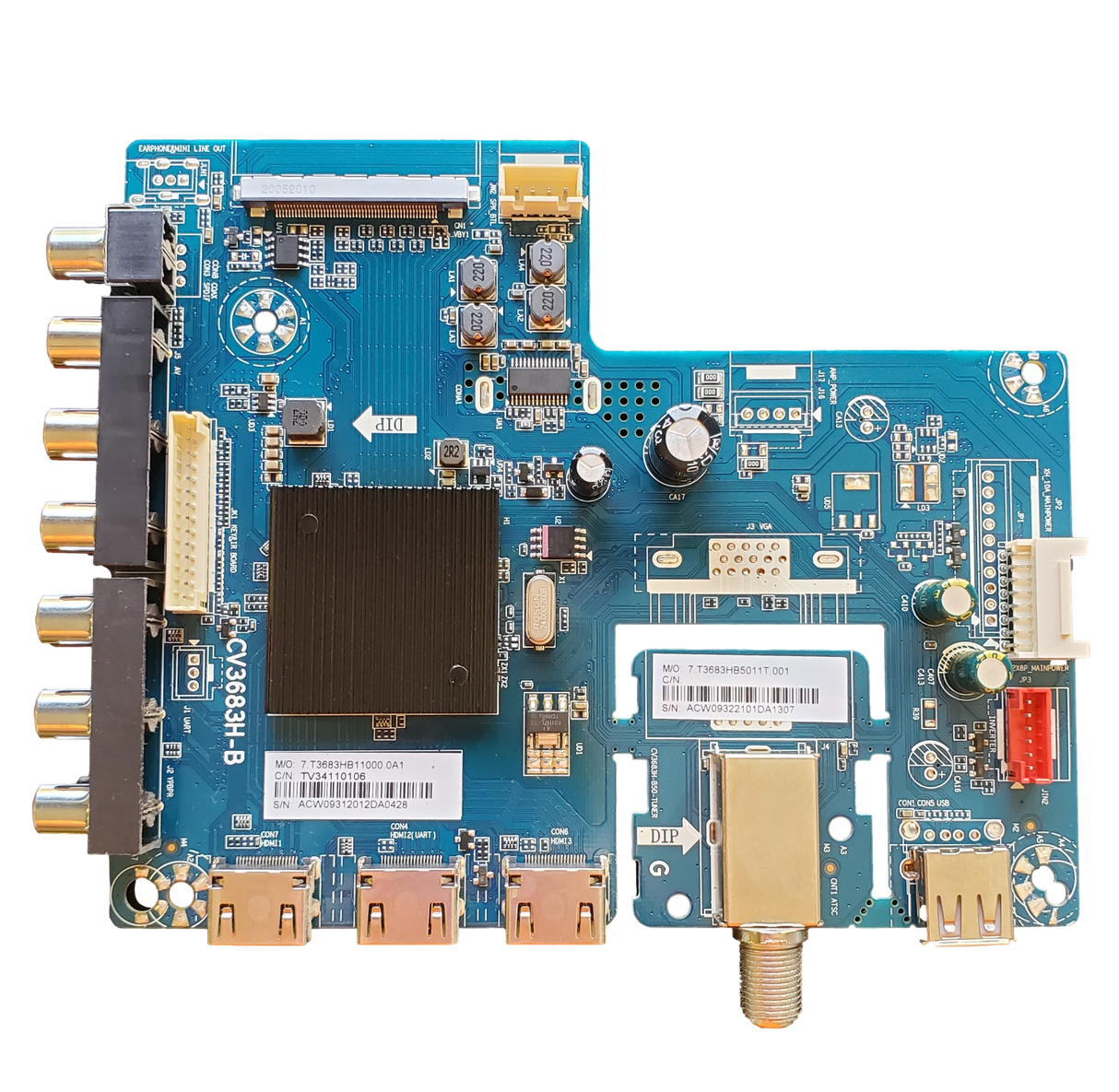 7.T3683HB11000.0A1, RCA Main Board, CV3683H-B, RTU6549