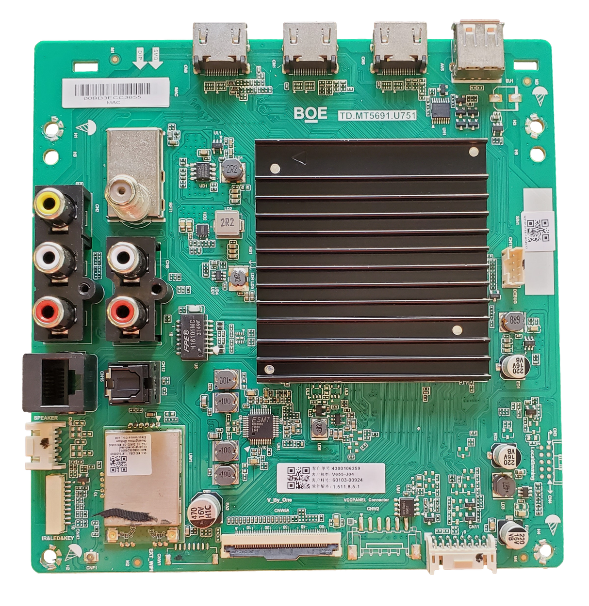 60103-00924 Vizio Main Board, TD.MT5691.U751, V655-J04
