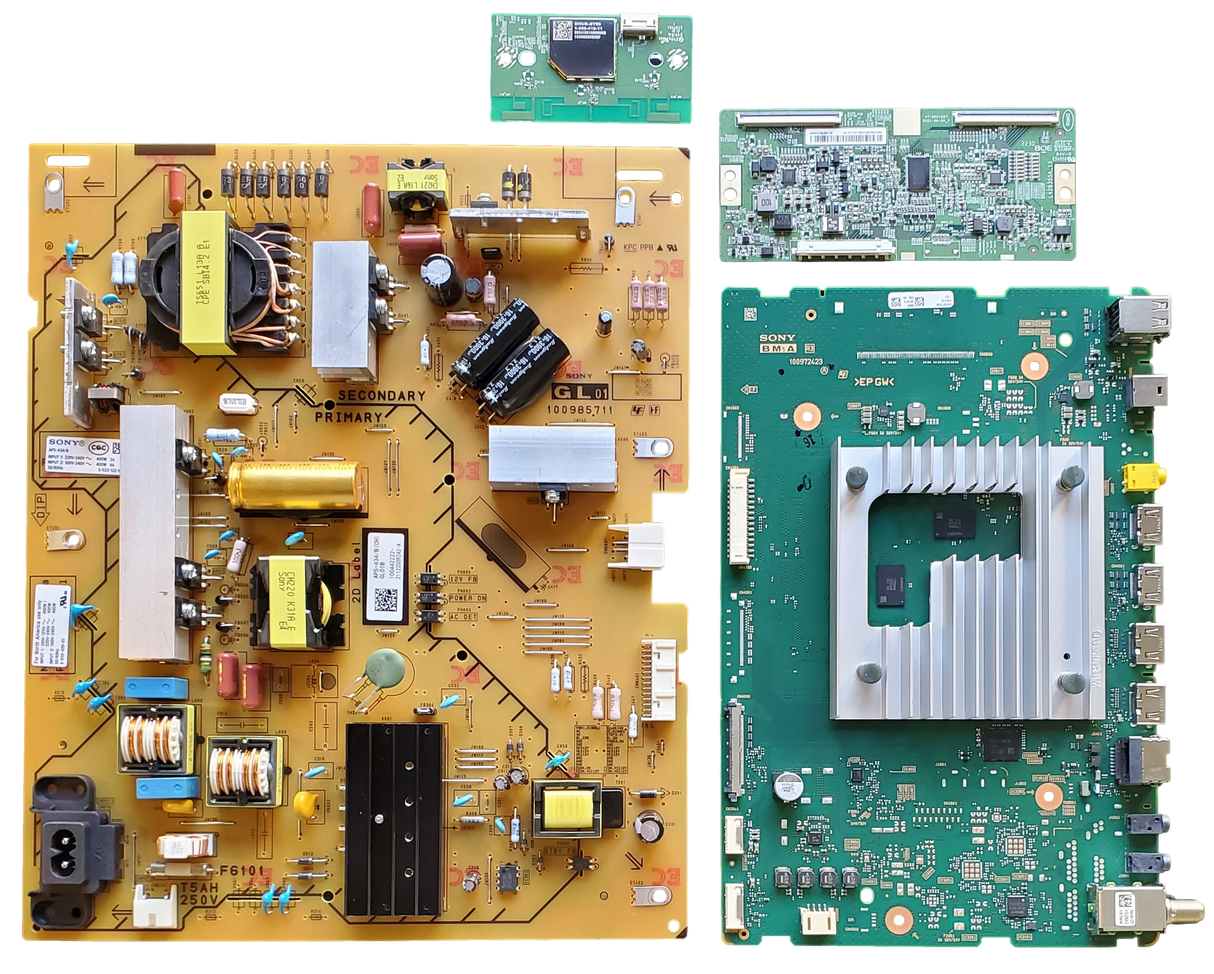 KD-55X80K Sony TV Repair Parts Kit, A-5042-741-A Main Board, 1-004-422-22 / 21 Power Supply, 1-014-107-12 T-Con, 1-005-419-11 Wifi, KD-55X80K