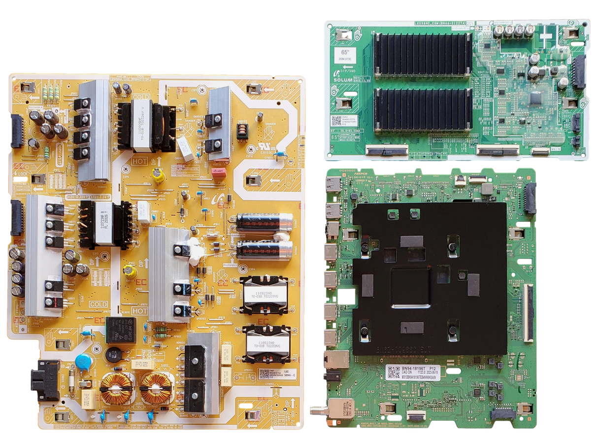 QN65Q80CAFXZA Samsung TV Repair Parts Kit, BN94-18196T Main Board, BN44-01215A Power Supply, BN44-01227A LED Driver Board, BA01, QN65Q80CAFXZA