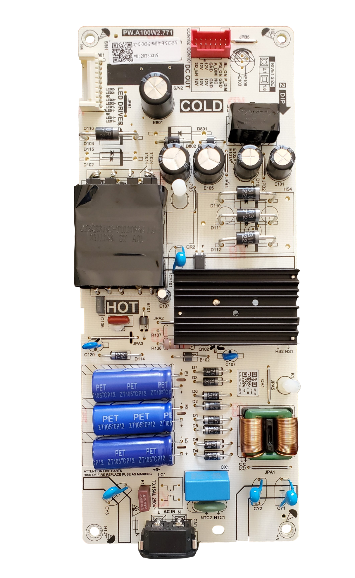 30102-000012, TCL Power Supply, PW.A100W2.771, 50S450, 50S450G