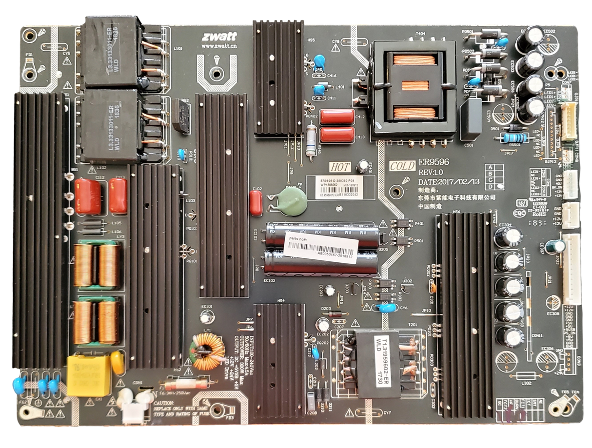 AE0050467 RCA Power Supply / LED Driver Board, ER9596, ER9596-D-250350-P08 , RNSMU7036