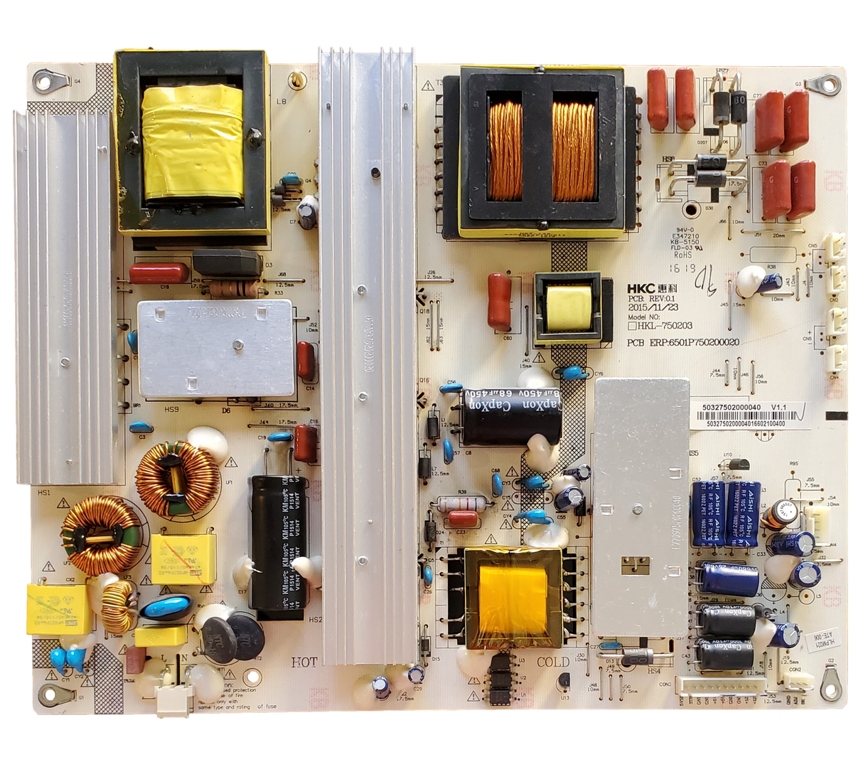 50327502000040 Haier Power Supply, HKL-750203, 75UF5550