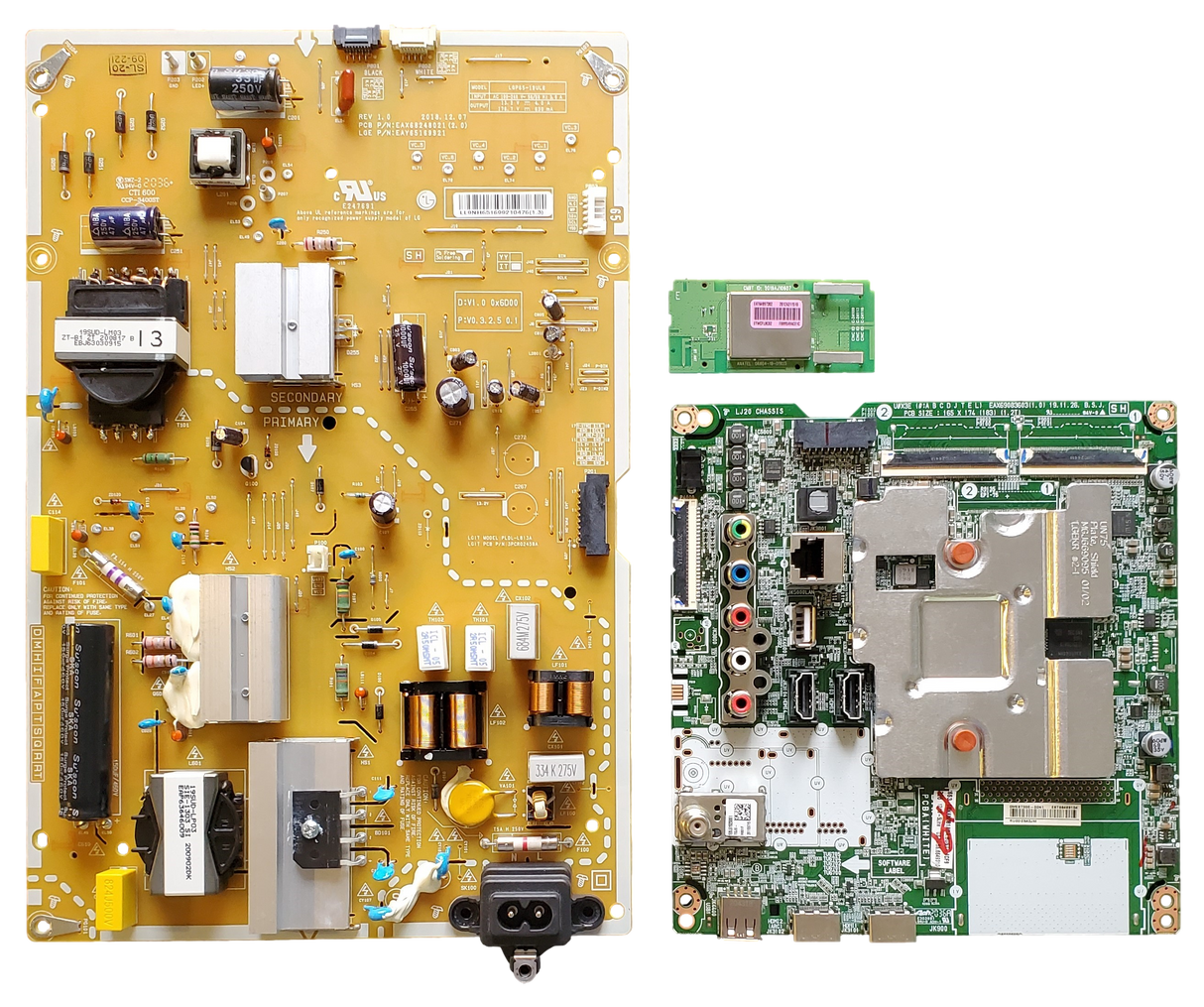 65NANO81ANA LG TV Repair Parts Kit, EBT66493104 Main Board, EAY65169921 Power Supply, EAT64897302 Wifi, BUSTLOR, 65NANO81ANA