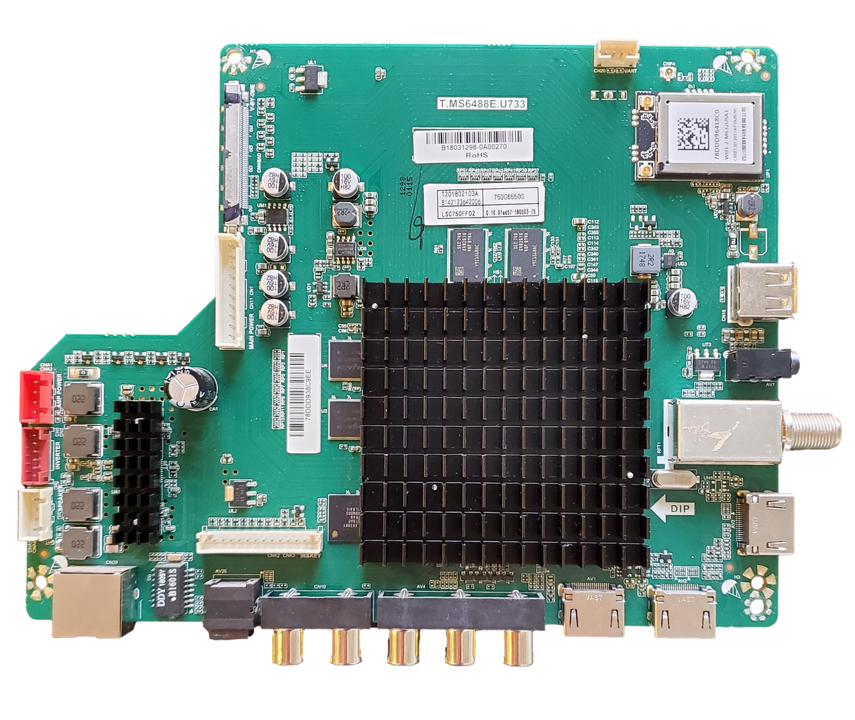 75UG6550G-Main, Haier Main Board, 8142123642006, T.MS6488E.U733, 75UG6550G