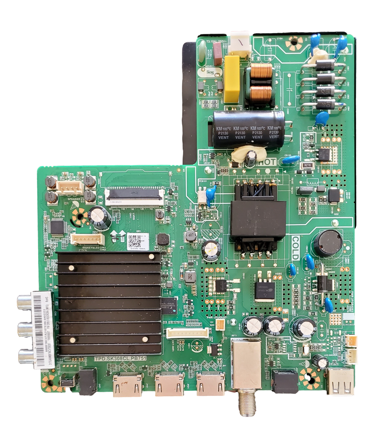 317GAAMBF36CVT0030 Onn Main Board, TPD.SK308CL.PB751, 100058007
