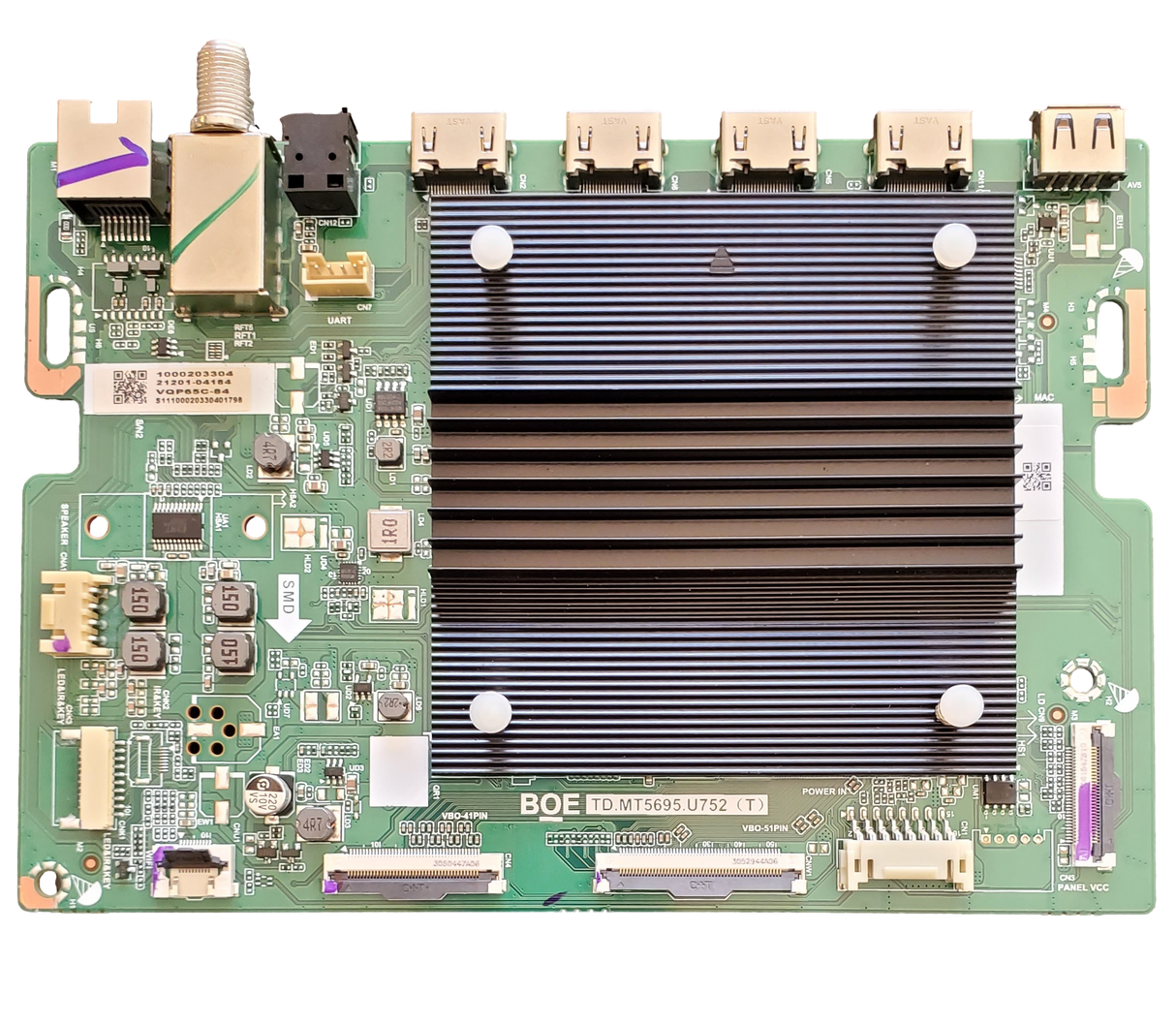 21201-04184 Vizio Main Board, 1000203304, TD.MT5695.U752, LBSFS1GZ3401675, VQP65C-84
