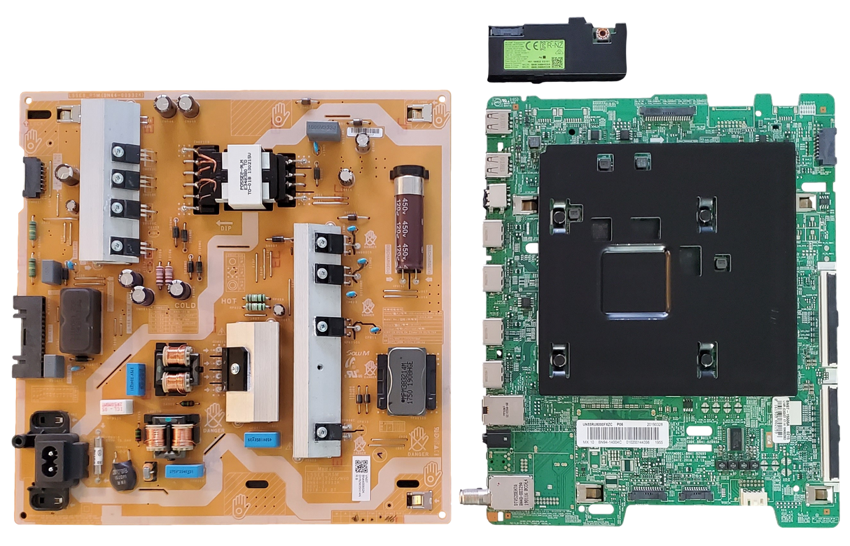 UN55RU800DFXZA Samsung TV Repair Parts Kit, BN94-14004C Main Board, BN44-00932K Power Supply, BN59-01314A Wifi, UN55RU800DFXZA FA01, UN55RU800DFXZA