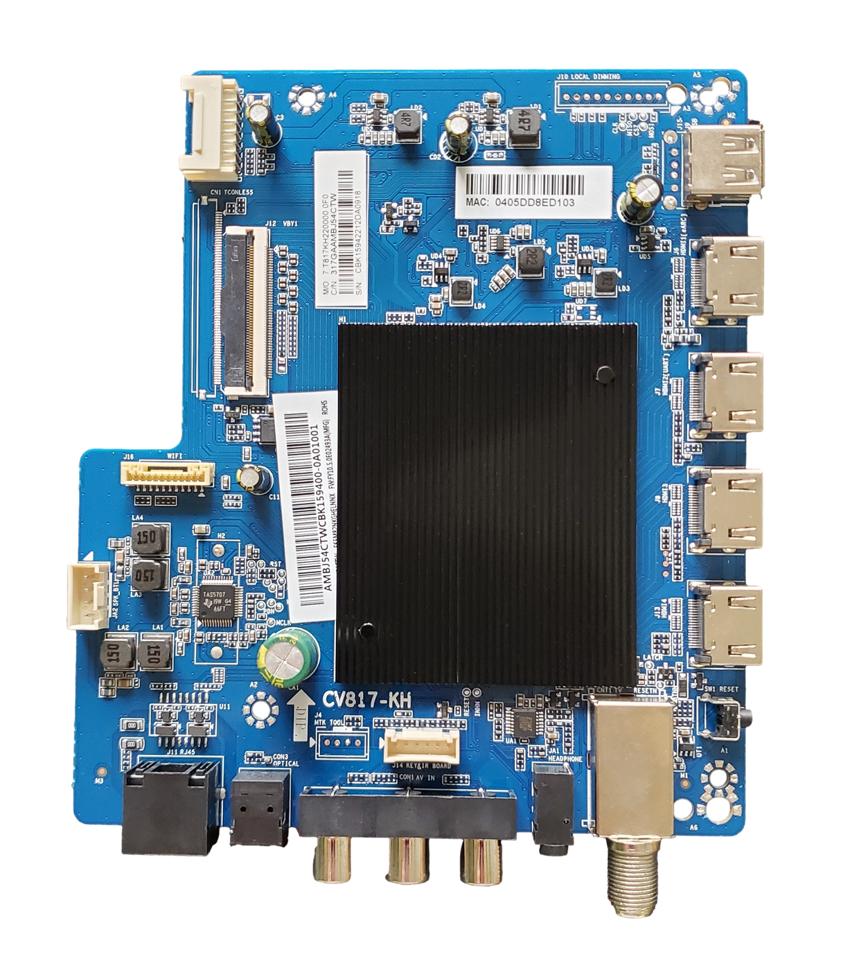 T22170-TX, Onn Main Board, 317GAAMBJ54CTW, CV817-KH, 100012587