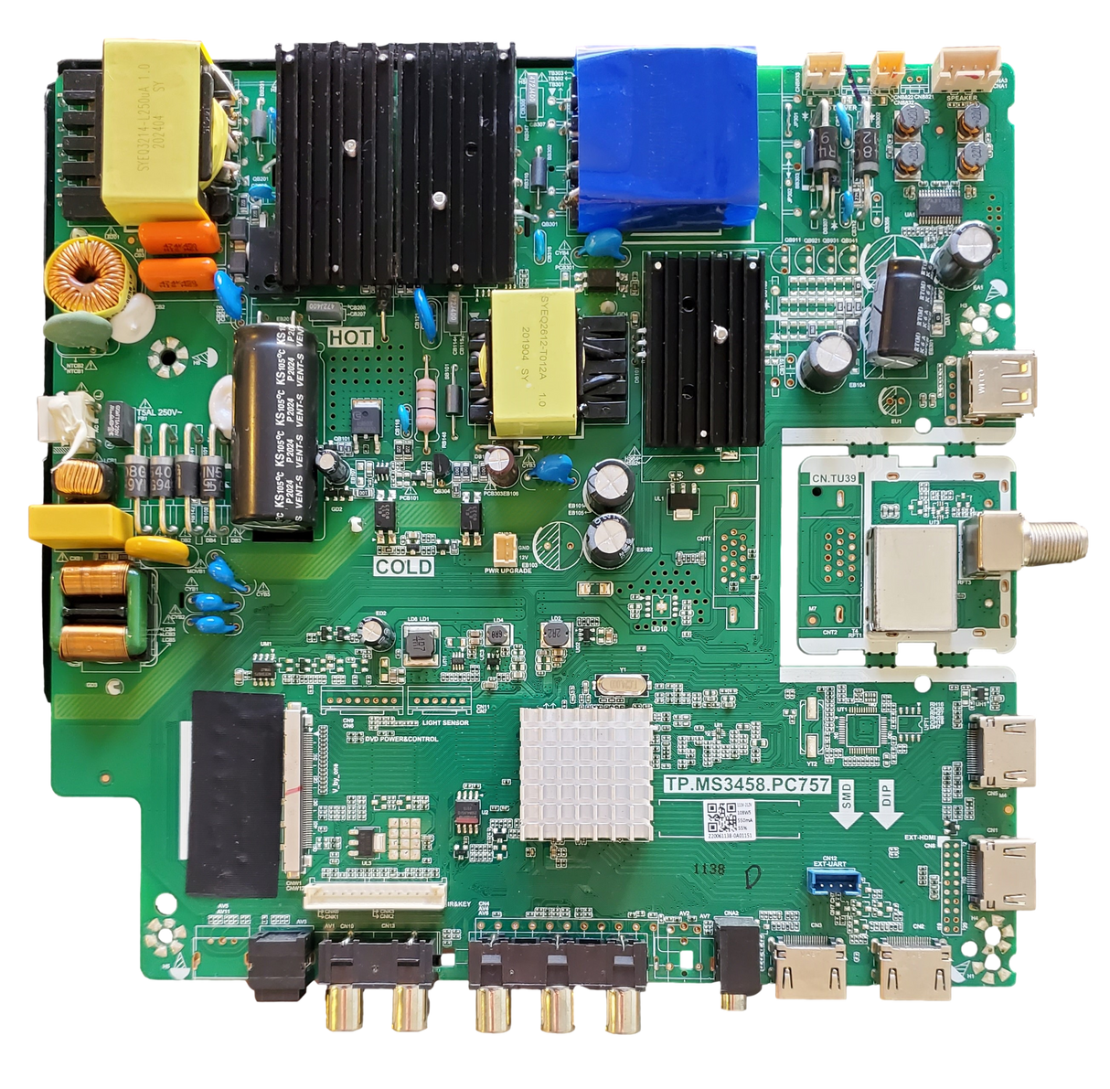 DXCK202005-046, Sceptre Main Board, TP.MS3458.PC757, 1.05.01.0010128-000, W50