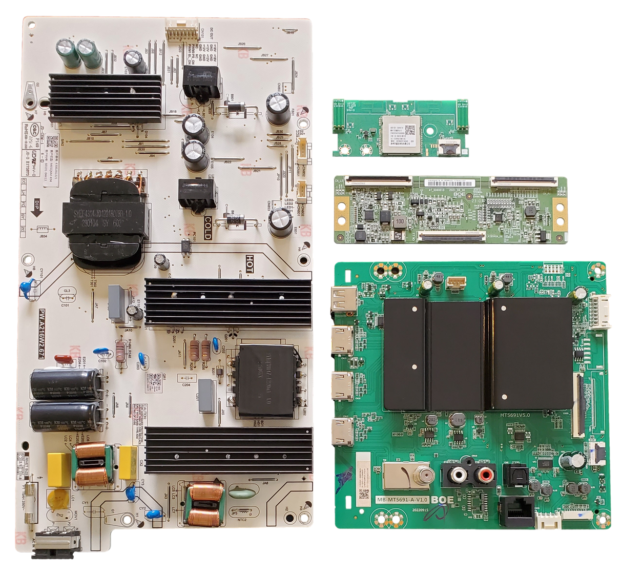 M65Q6M-K04 Vizio TV Repair Parts Kit, 21201-03685 Main Board, 60101-04413 Power Supply, 44-9890022 T-Con, 60101-04414 Wifi, M65Q6M-K04
