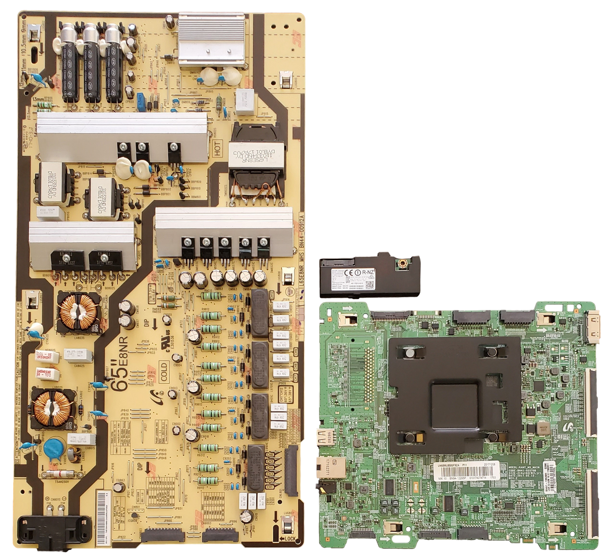 UN65MU8500FXZA Samsung TV Repair Parts Kit, BN94-12295P Main Board, BN44-00912A Power Supply, BN59-01264A Wifi, UN65MU8500FXZA FC08, UN65MU8500FXZA