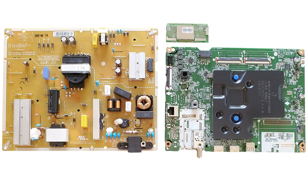 65UQ7070ZUE LG TV Repair Kit, EBT67228502 Main Board, EAY65895632 Power Supply, EAT65182001 Wi-Fi Board, 65UQ7070ZUE