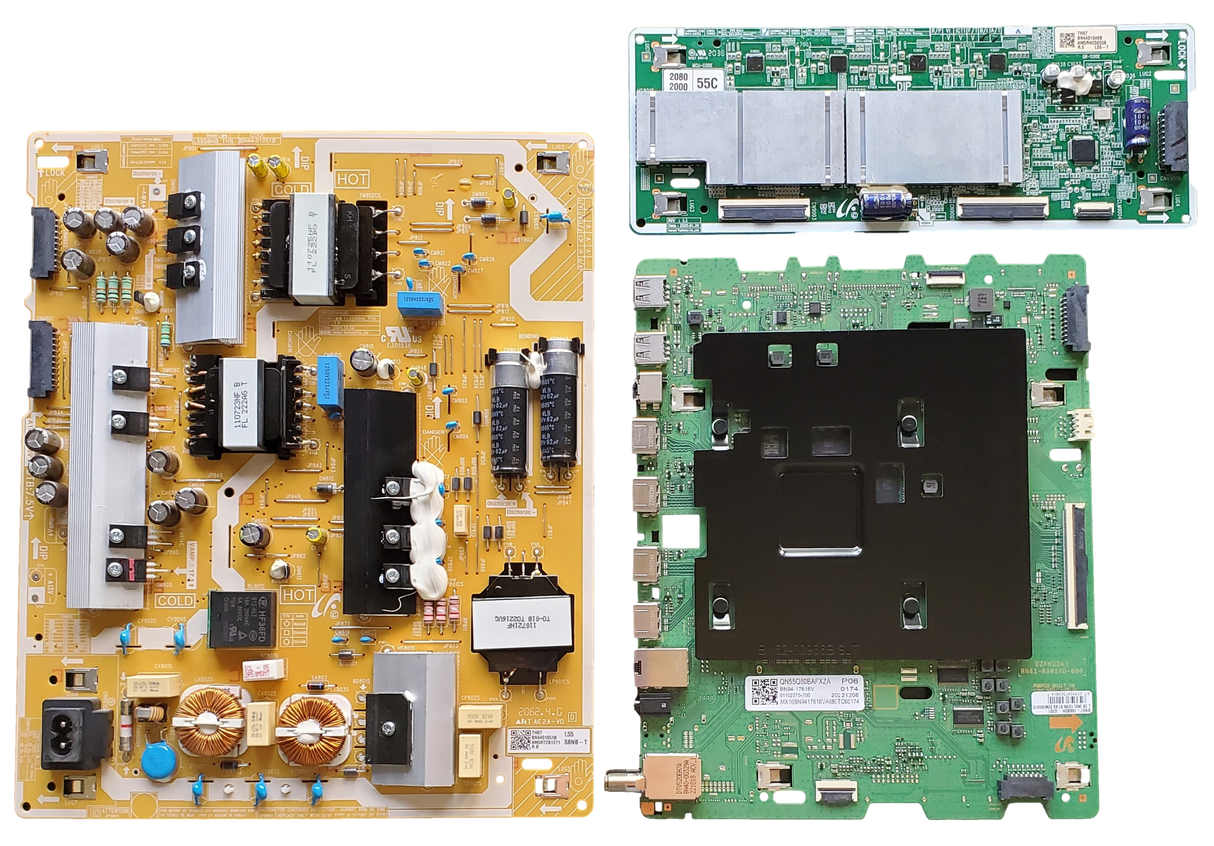 QN55Q80BAFXZA Samsung TV Repair Kit, BN94-17616V / BN94-17528G Main Board, BN44-01051B Power Supply, BN44-01046B LED Driver, QN55Q80BAFXZA BA01, QN55Q80BAFXZA