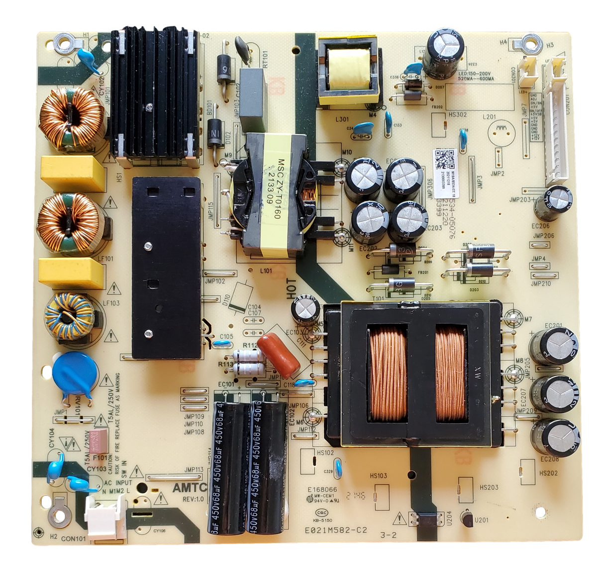 514C5507M19A ONN Power Supply, TV5507-ZC02-02, M19A, E021M582-C2, 100012587