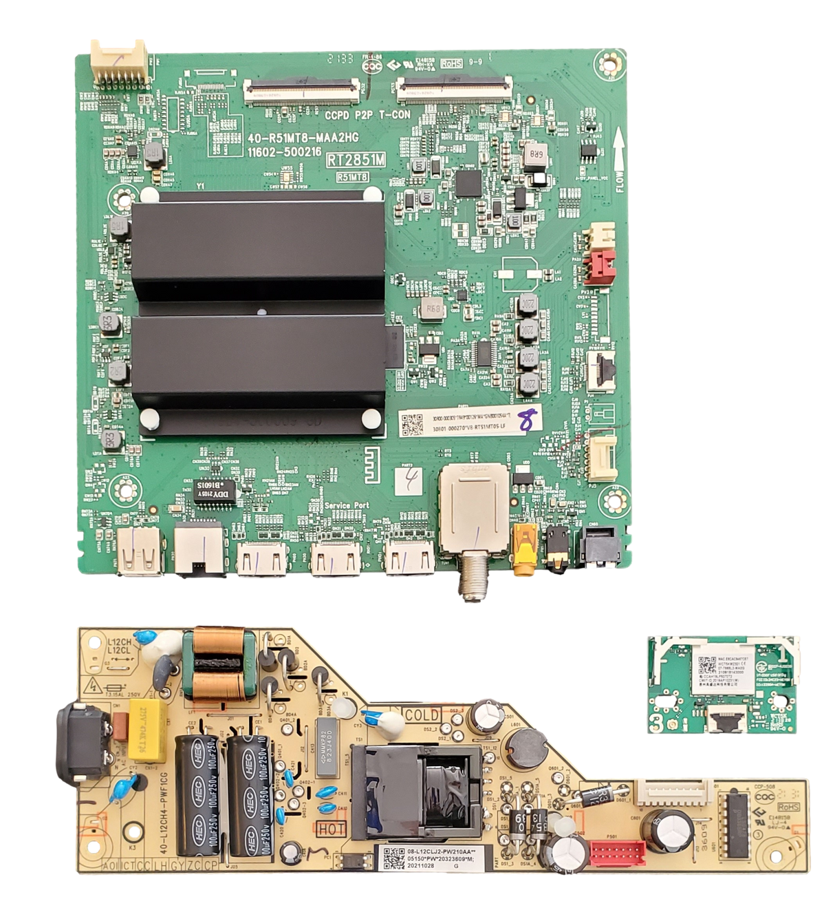 50S434 TCL TV Repair Parts Kit, 30800-000305 Main Board, 08-L12CLJ2-PW210AA Power Supply, 07-7668L2-MA0G Wifi, 50S434