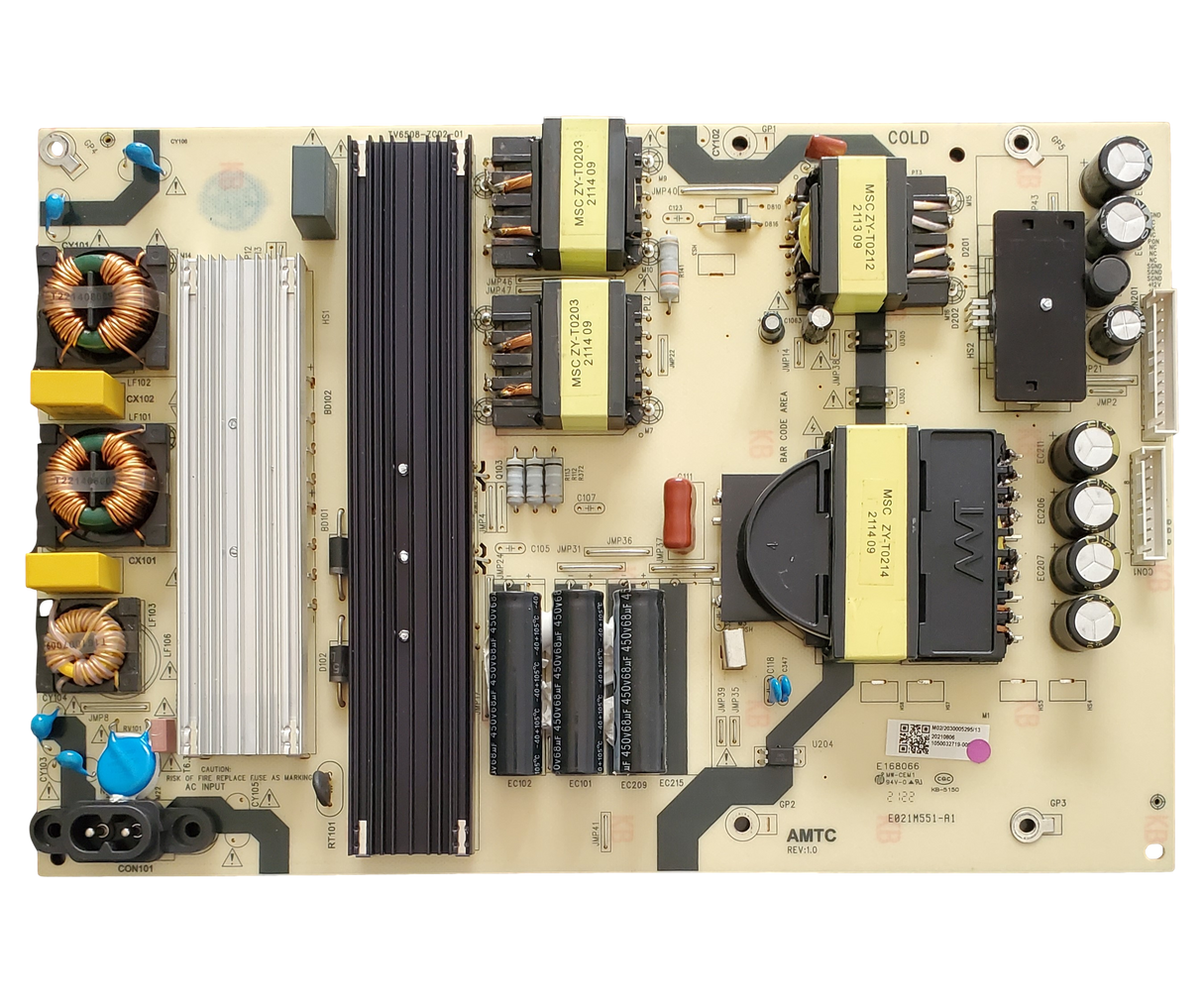 514C6508M02, Onn Power Supply Board, TV6508-ZC02-01, 100071705