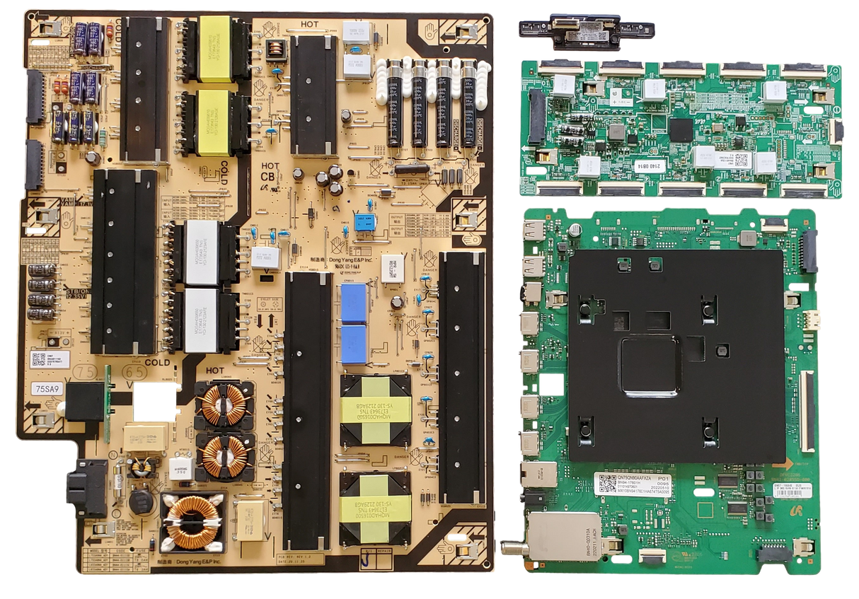 QN75QN90AAFXZA Samsung TV Repair Parts Kit, BN94-17601H / BN94-17293G Main Board, BN44-01115D Power Supply, BN44-01135A LED Driver, QN75QN90AAFXZA CD04, QN75QN90AAFXZA