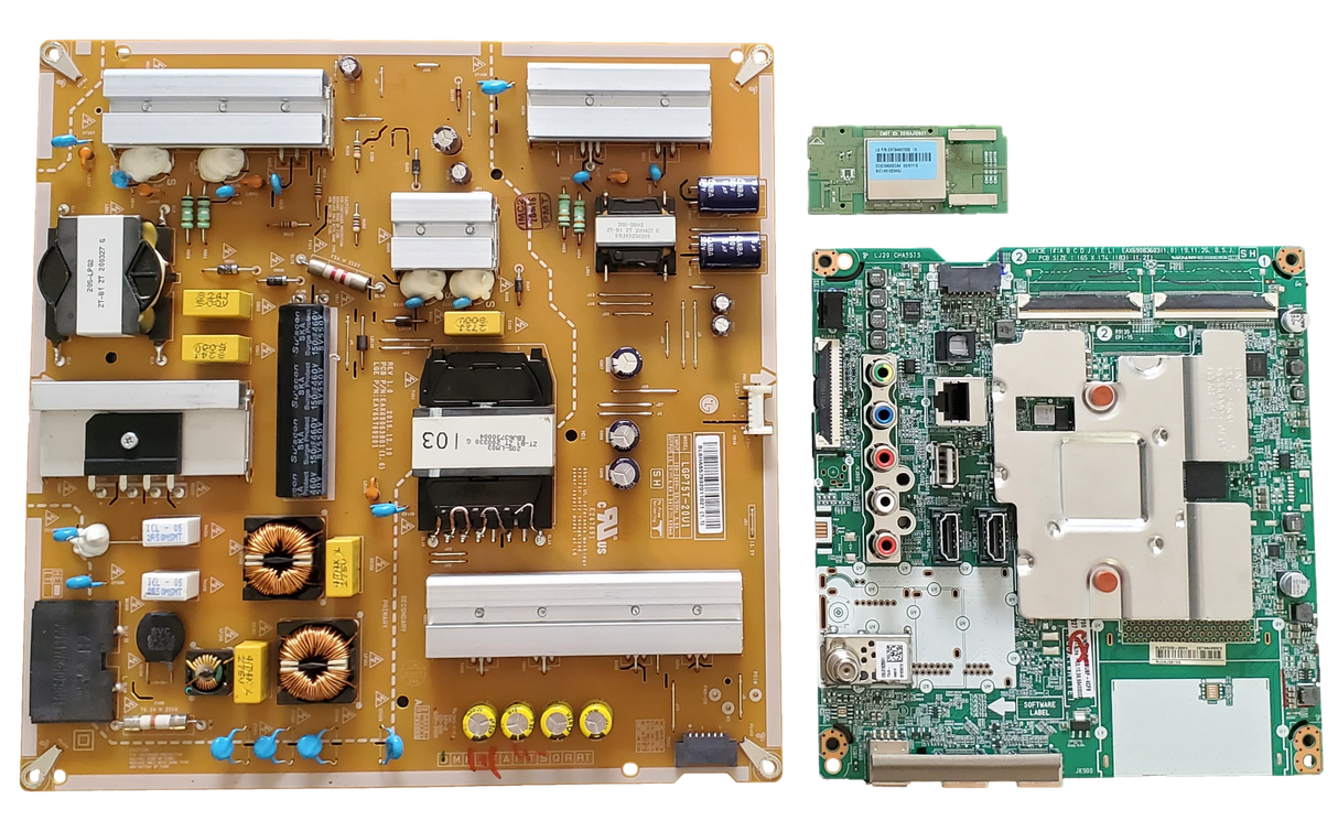 75UN7370PUE LG TV Repair Parts Kit, EBT66433002 Main Board, EAY65769201 Power Supply, EAT64897302 Wifi, 75UN7370PUE