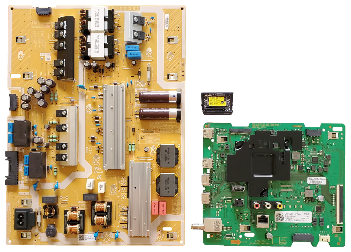 QN75Q6DTAFXZA Samsung TV Repair Parts Kit, BN94-16148J Main Board, BN44-01060A Power Supply, BN59-01341A Wifi, QN75Q6DTAFXZA UB03, QN75Q60TAFXZA