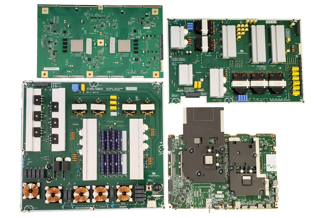 OLED77Z2PUA LG TV Repair Parts Kit, EBU67041801 Main Board, EAY65729303 Power Supply, EAY65729302 Power Supply, 6871L-1795E T-Con, OLED77Z2PUA