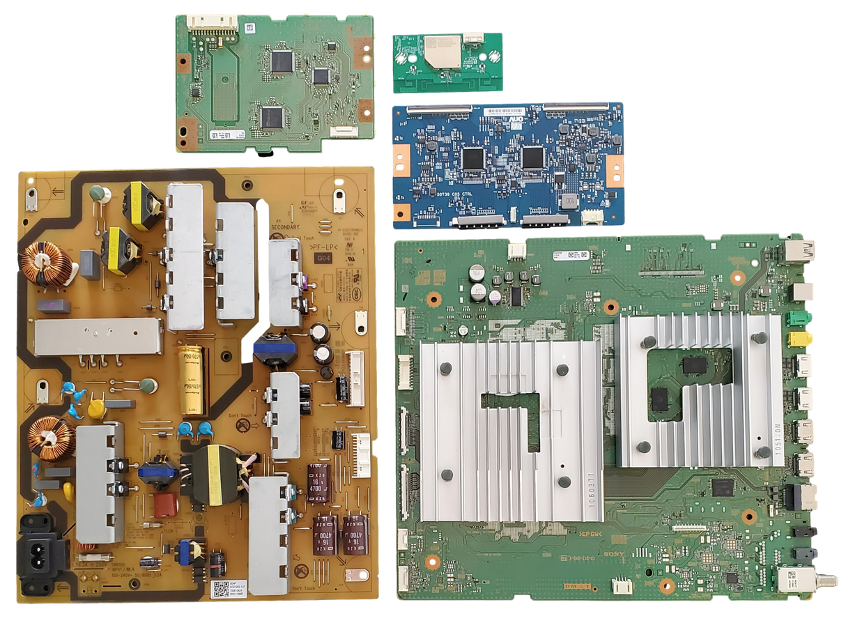 XR-50X90J Sony TV Repair Parts Kit, A-5027-263-A Main Board, 1-006-134-24 Power Supply, 1-011-266-11 T-Con, A-5026-315-A LED Driver, 1-1005-419-11 Wifi, XR-50X90J