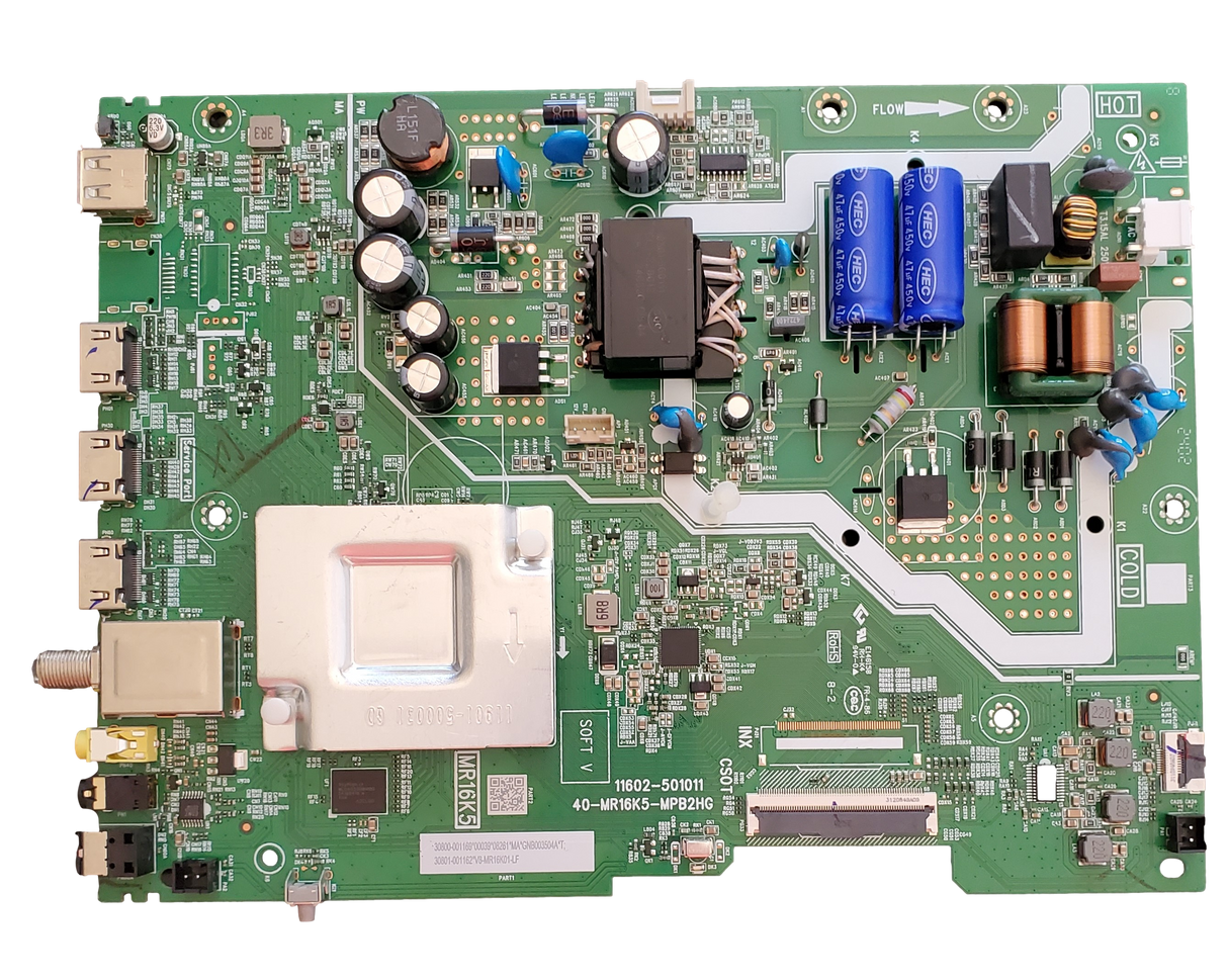 30800-001169 TCL Main Board, 30800-001169, 30801-001162, 11602-501011, 40-MR16K5-MPB2HG, 43S310R