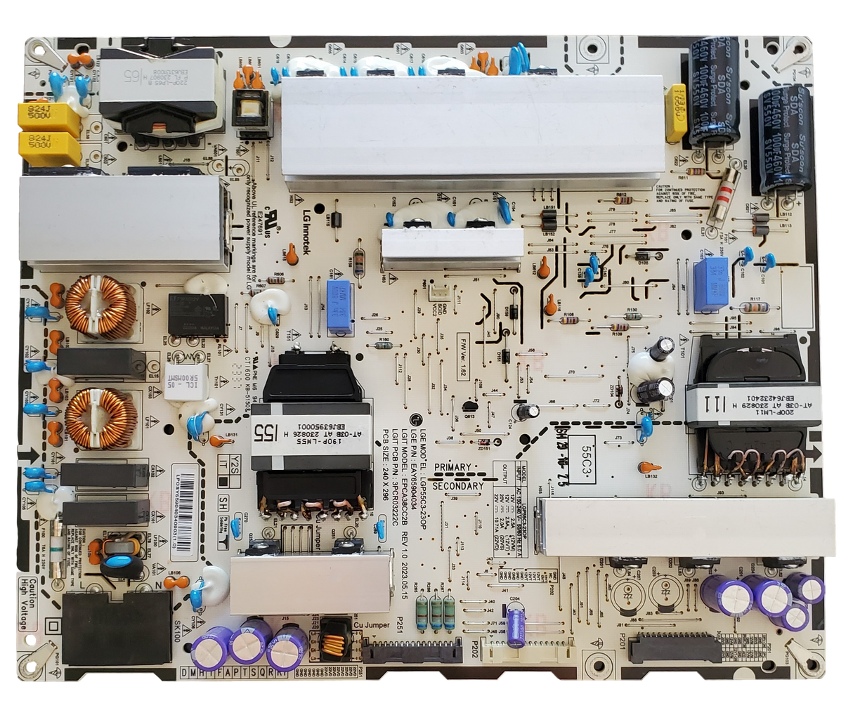 EAY65904034 LG Power Supply, LGP55C3-23OP , EPCA38CC2B, 3PC0222C , OLED55C3PUA