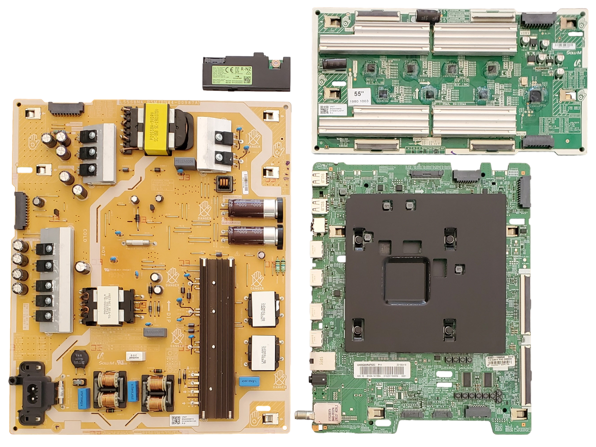 QN55Q80RAFXZA Samsung TV Repair Parts Kit, BN94-14158A Main Board, BN44-00987A Power Supply, BN44-00985A LED Driver, BN59-01314A Wifi, QN55Q80RAFXZA AA01, QN55Q80RAFXZA