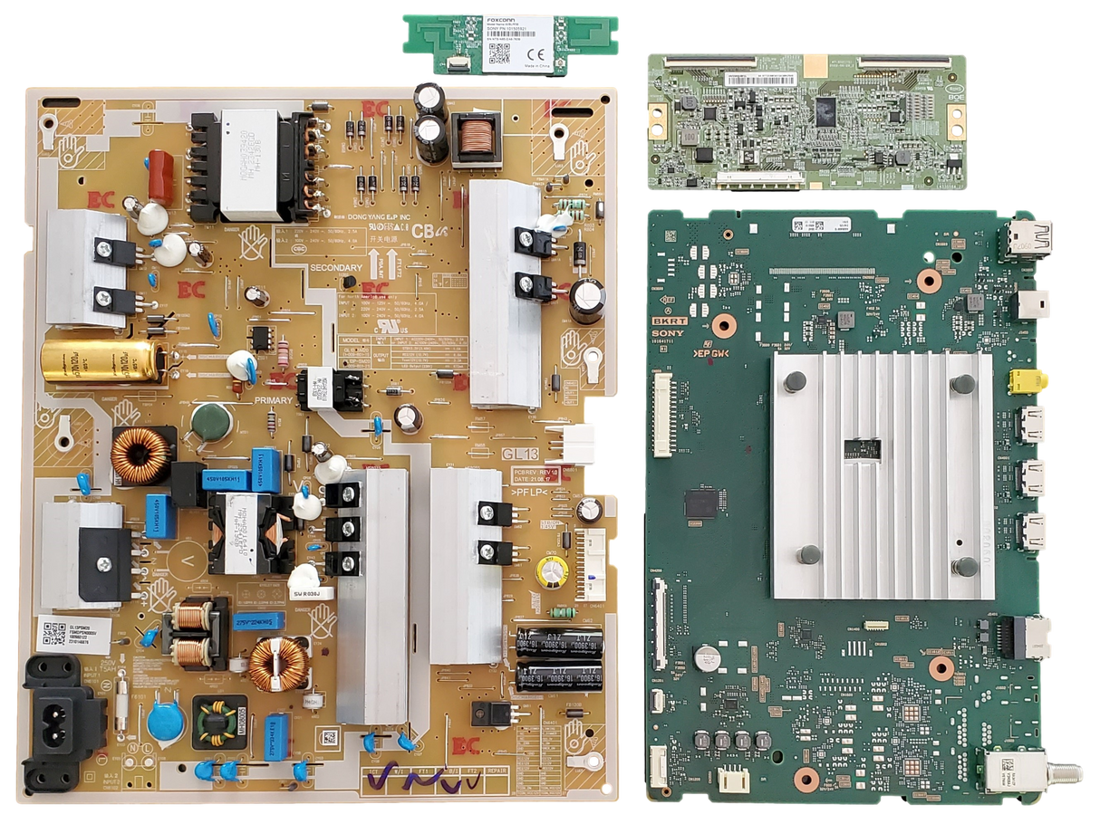 KD-55X77L Sony TV Repair Parts Kit, A-5059-085-B Main Board, 1-009-801-22 Power Supply, 1-014-107-12 T-Con, 1-015-059-21 Wifi, KD-55X77L, KD-55X77CL